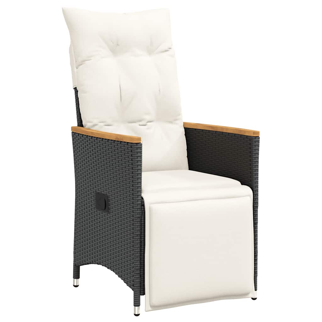 Set da Bistrò da Giardino 11 pz con Cuscini Nero in Polyrattan | homemem39