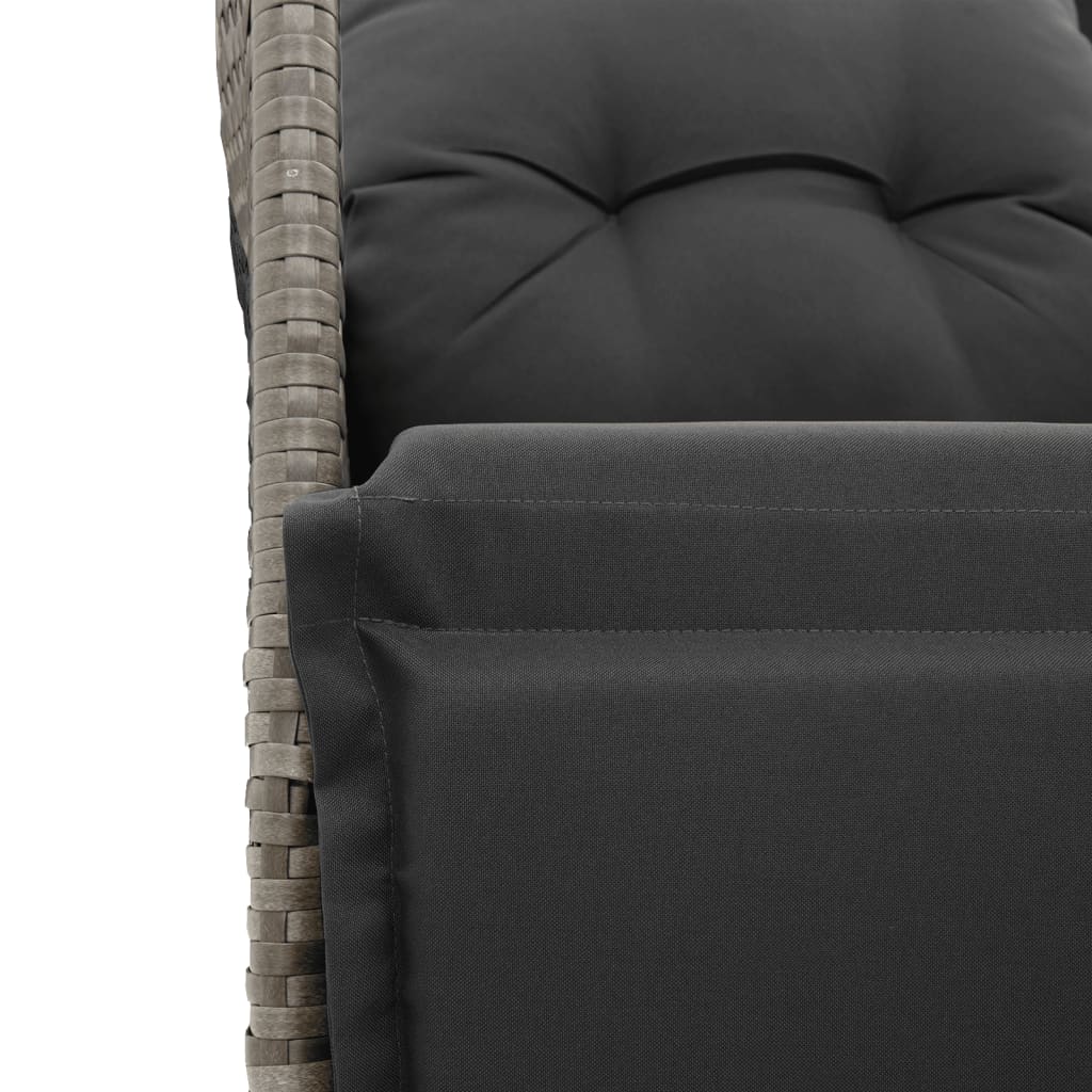 Set Bistrò da Giardino 11 pz con Cuscini in Polyrattan Grigio | homemem39