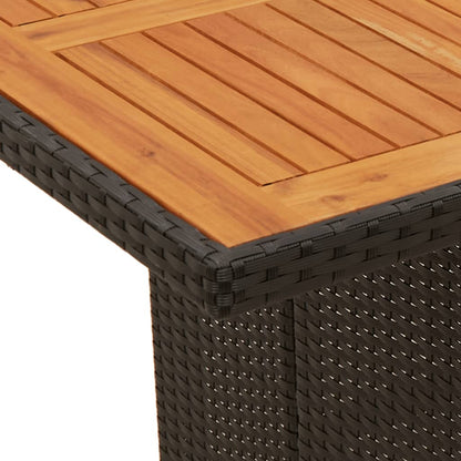 Set Bistrò da Giardino 9 pz con Cuscini in Polyrattan Nero