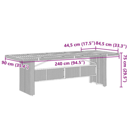 Set Bistrò da Giardino 11 pz con Cuscini in Polyrattan Grigio