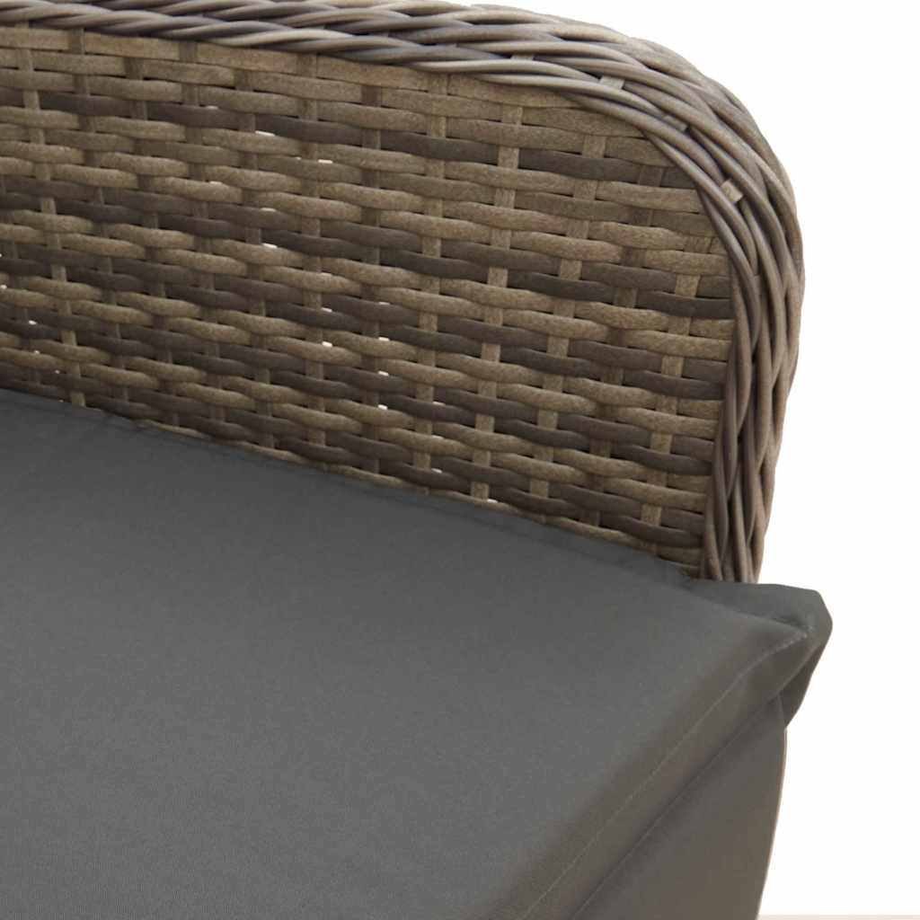 Set Bistrò da Giardino 11 pz con Cuscini in Polyrattan Grigio | homemem39