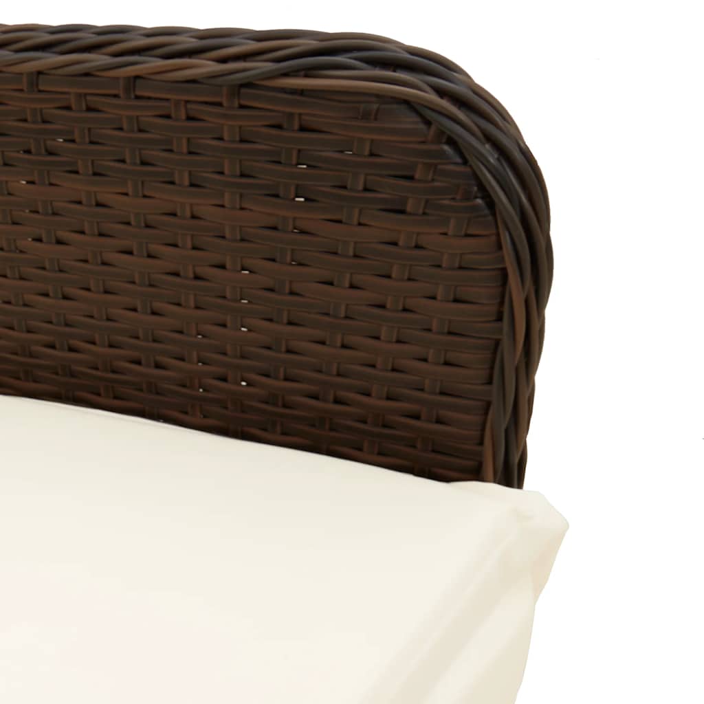 Set Bistrò da Giardino 11 pz con Cuscini in Polyrattan Marrone - homemem39