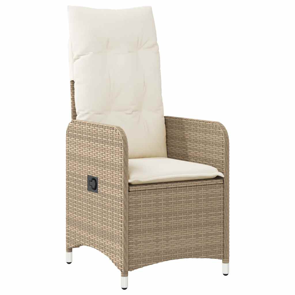 Set Bistrò da Giardino 11 pz con Cuscini in Polyrattan Beige - homemem39