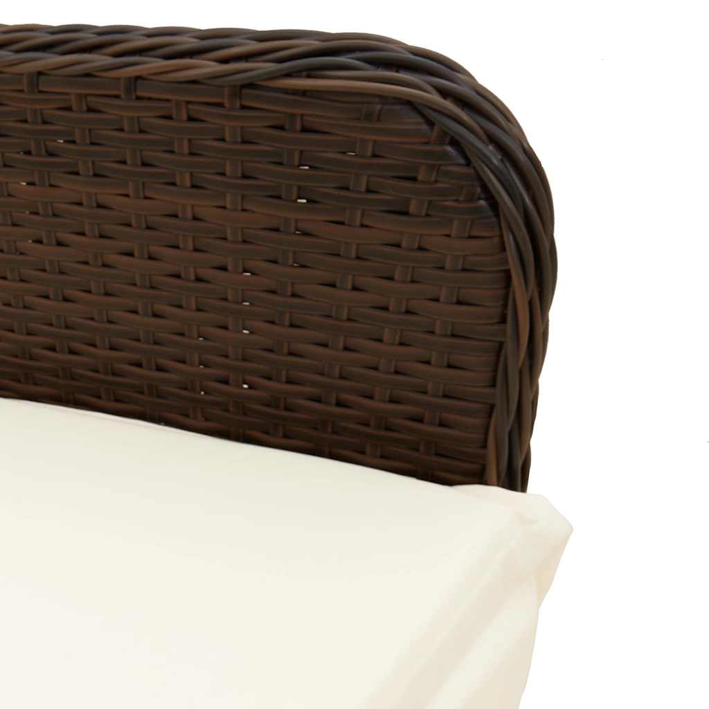 Set Bistrò da Giardino 11 pz con Cuscini in Polyrattan Marrone - homemem39