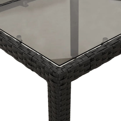 Set Pranzo da Giardino 7 pz Nero con Cuscini Polyrattan Acacia | homemem39