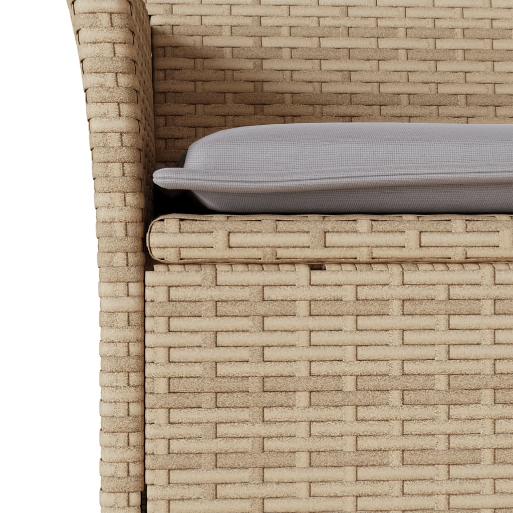Set da Pranzo da Giardino 3 pz con Cuscini Polyrattan e Vetro | homemem39