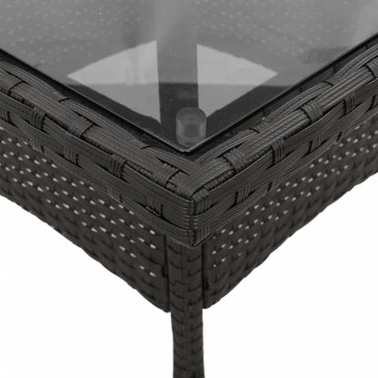Set da Pranzo da Giardino 3 pz con Cuscini Polyrattan e Vetro | homemem39