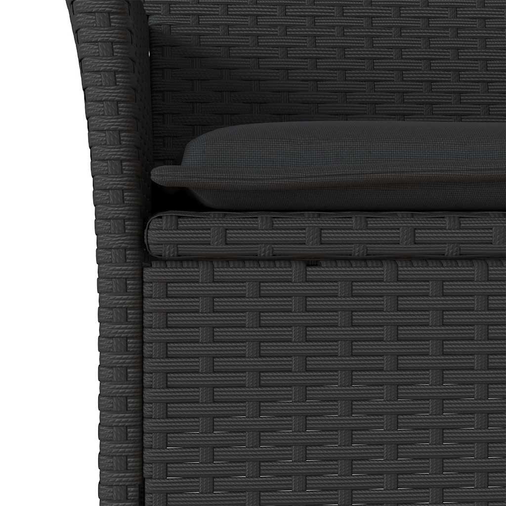 Set da Pranzo da Giardino 3 pz con Cuscini Polyrattan e Vetro | homemem39