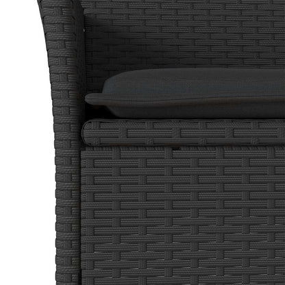 Set da Pranzo da Giardino 3 pz con Cuscini Polyrattan e Vetro | homemem39