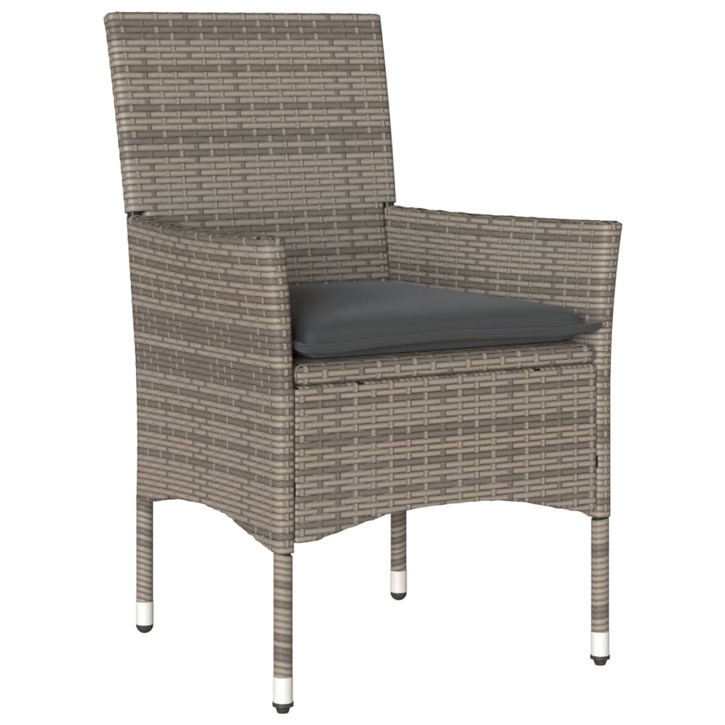 Set da Pranzo da Giardino 5 pz con Cuscini Polyrattan e Vetro | homemem39