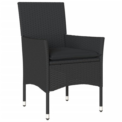 Set da Pranzo da Giardino 3 pz con Cuscini Polyrattan e Vetro | homemem39