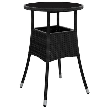 Set da Pranzo da Giardino 3 pz con Cuscini Polyrattan e Vetro | homemem39