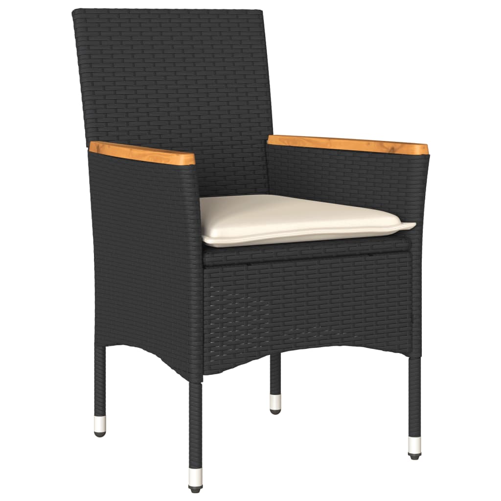 Set da Pranzo da Giardino con Cuscini 5 pz Polyrattan e Vetro | homemem39