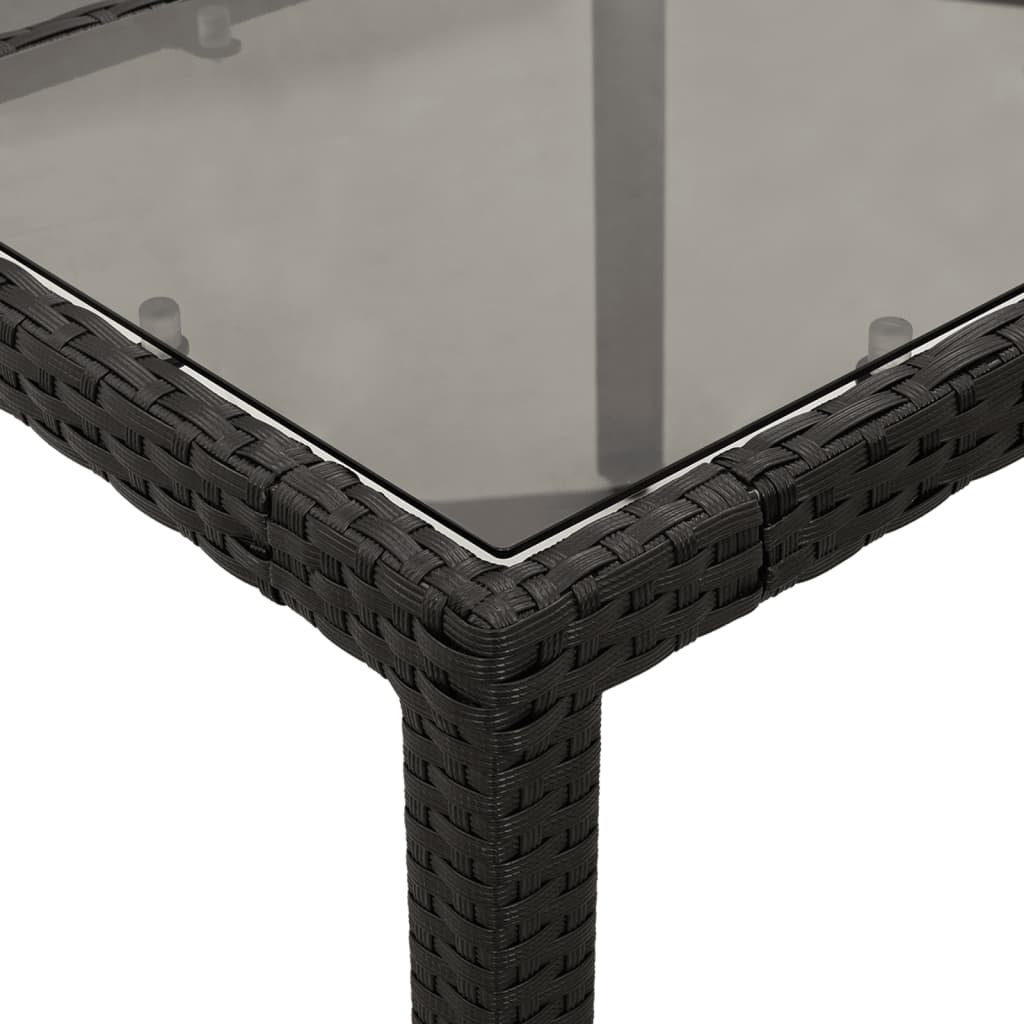 Set Pranzo da Giardino 7 pz Nero con Cuscini Polyrattan Acacia | homemem39