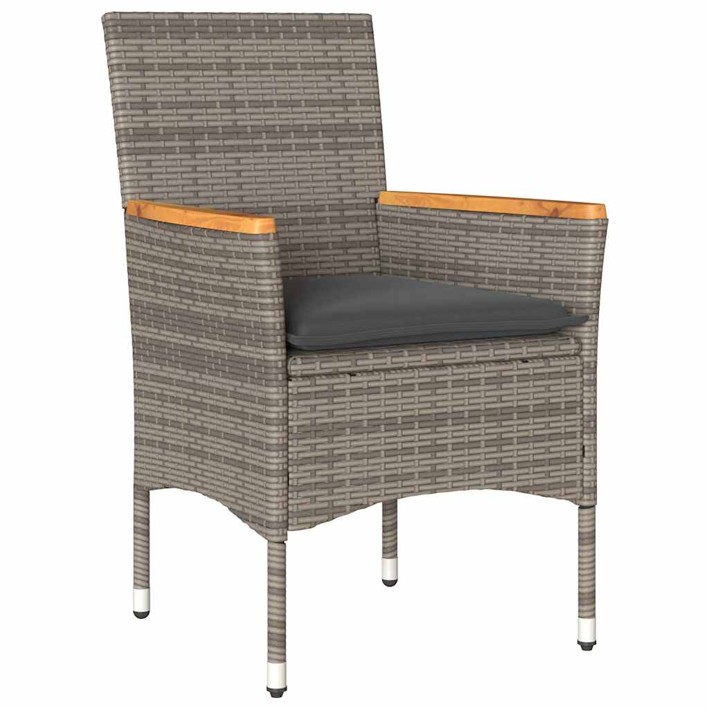 Set da Pranzo da Giardino 3pz con Cuscini in Polyrattan e Vetro | homemem39