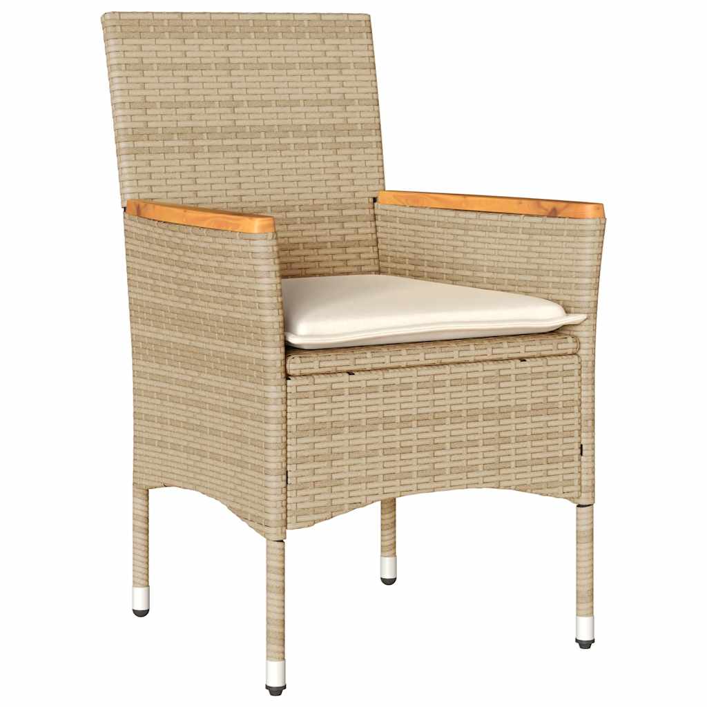 Set da Pranzo da Giardino 5 pz con Cuscini Polyrattan e Vetro | homemem39