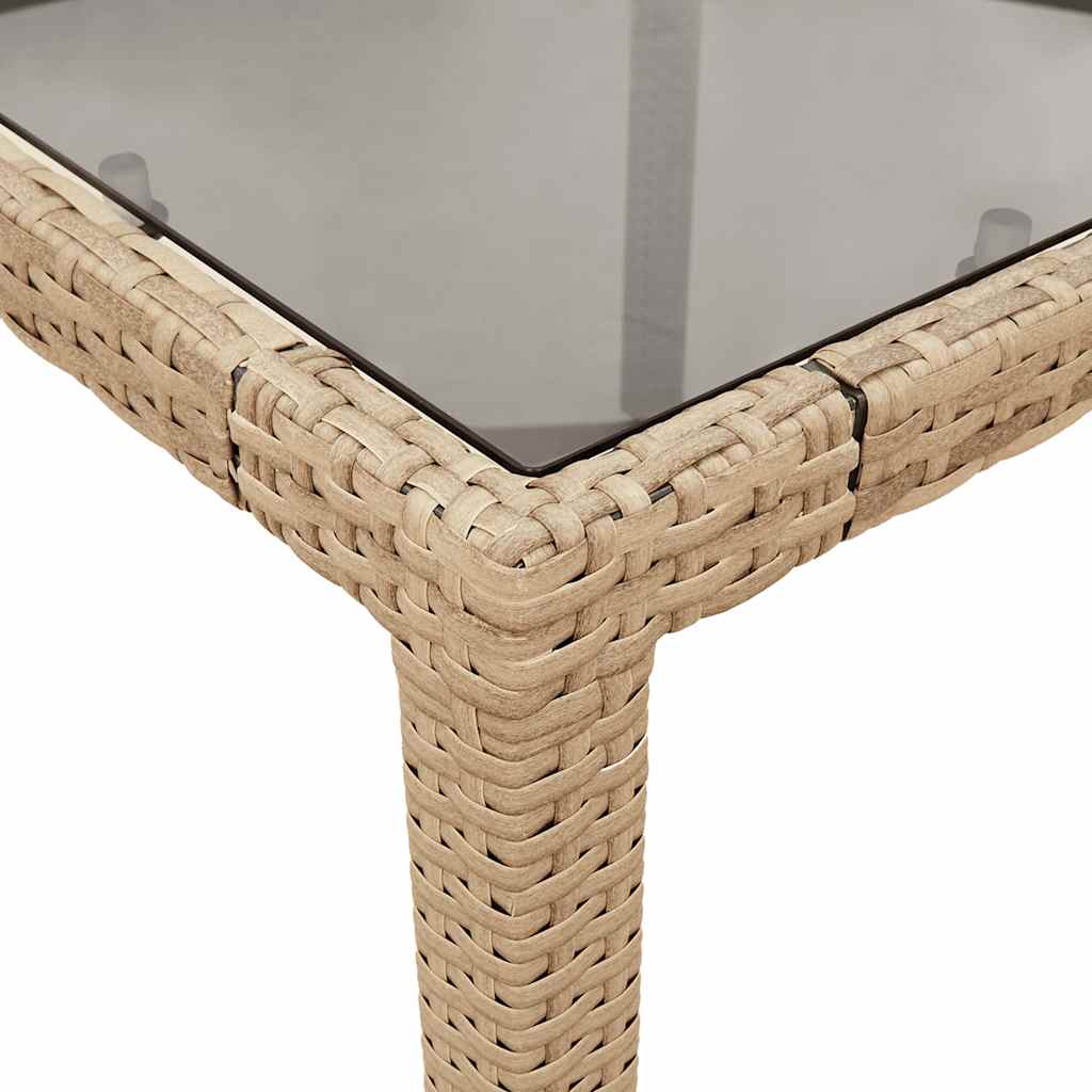 Set da Pranzo da Giardino 5 pz con Cuscini Polyrattan e Vetro | homemem39