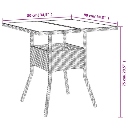 Set Pranzo da Giardino 5 pz con Cuscini Nero Polyrattan Acacia | homemem39