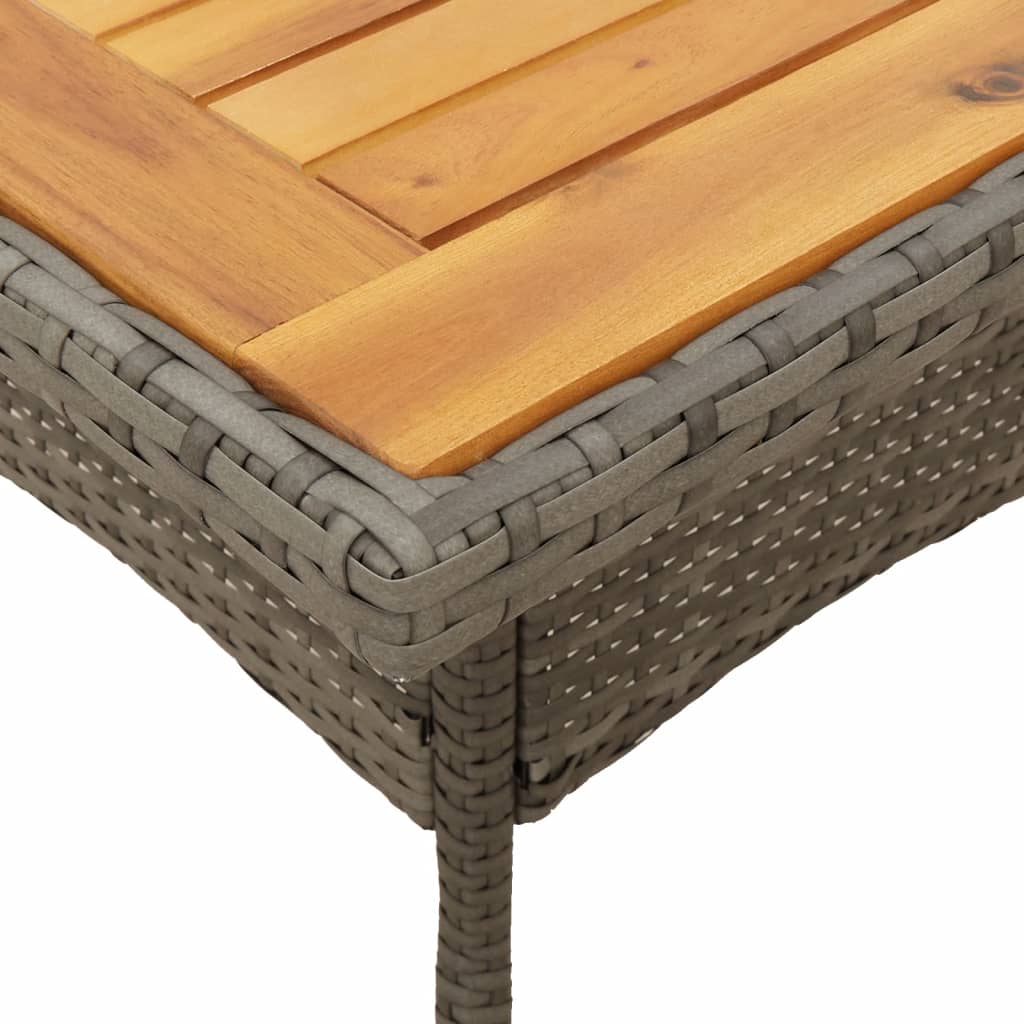 Set Pranzo Giardino 5 pz con Cuscini Grigio Polyrattan Acacia | homemem39