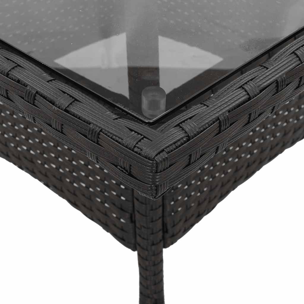 Set da Pranzo da Giardino 3 pz con Cuscini Polyrattan e Vetro | homemem39