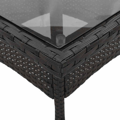 Set da Pranzo da Giardino 3 pz con Cuscini Polyrattan e Vetro | homemem39