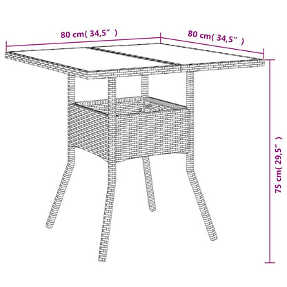 Set da Pranzo da Giardino con Cuscini 5 pz Polyrattan e Vetro | homemem39