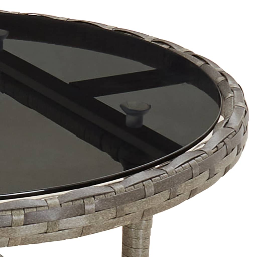 Set da Pranzo da Giardino 3pz con Cuscini in Polyrattan e Vetro | homemem39