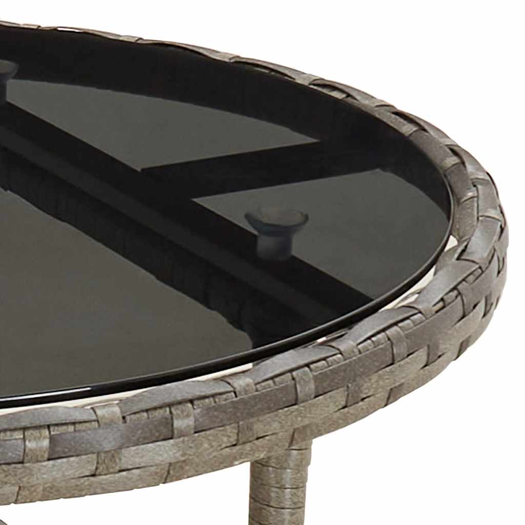 Set da Pranzo da Giardino 5 pz con Cuscini Polyrattan e Vetro | homemem39