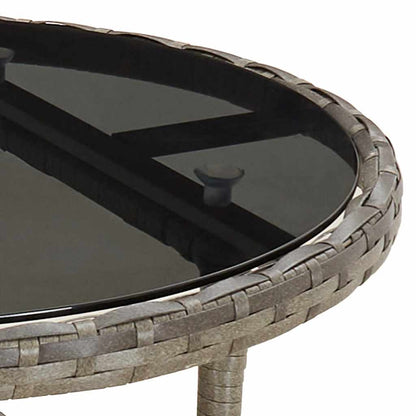 Set da Pranzo da Giardino 5 pz con Cuscini Polyrattan e Vetro | homemem39