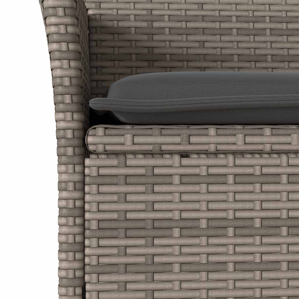 Set Pranzo Giardino 5 pz con Cuscini Grigio Polyrattan Acacia | homemem39