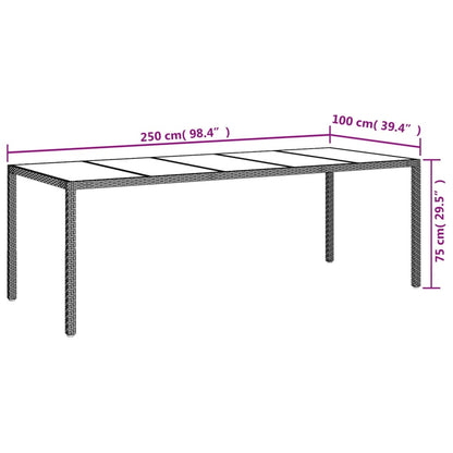 Set da Pranzo da Giardino 11pz con Cuscini Polyrattan e Vetro