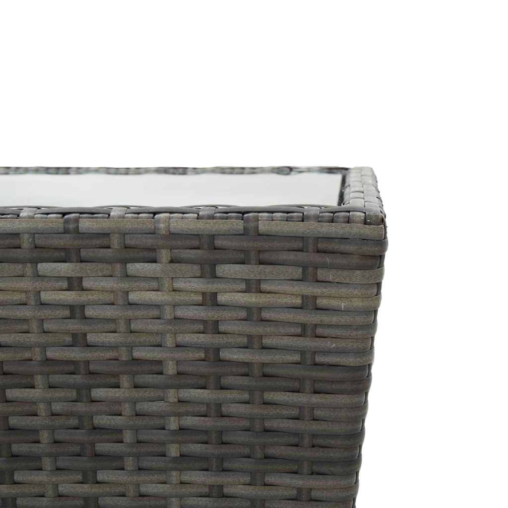 Set da Bistrò 3 pz con Cuscini Grigio Polyrattan e Vetro | homemem39