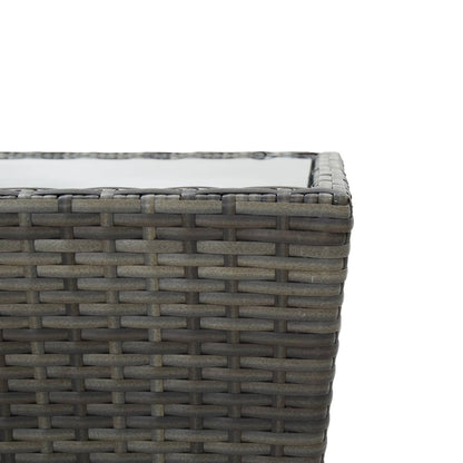Set da Bistrò 3 pz con Cuscini Grigio Polyrattan e Vetro | homemem39