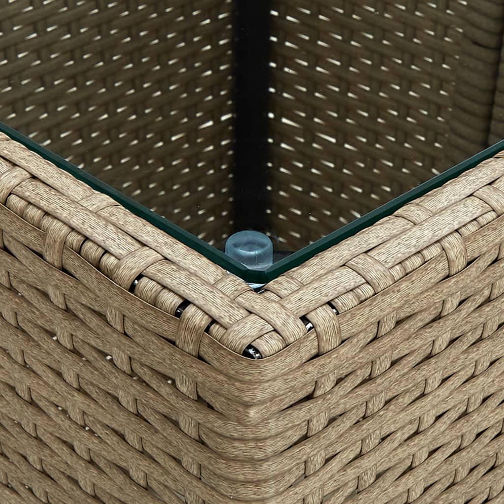 Set da Bistrò 3 pz con Cuscini Beige Polyrattan e Vetro | homemem39