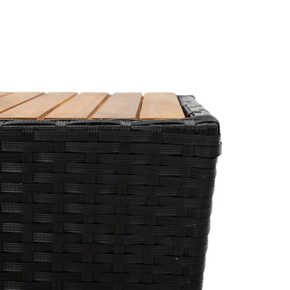 Set da Bistrò 3 pz con Cuscini Nero Polyrattan e Vetro - homemem39