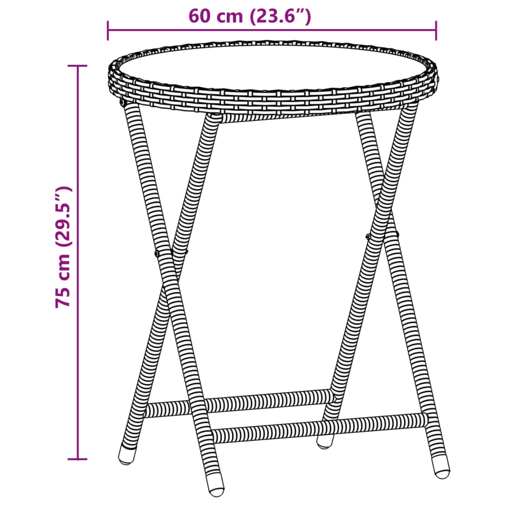 Set da Bistrò 3 pz con Cuscini Nero Polyrattan e Vetro | homemem39