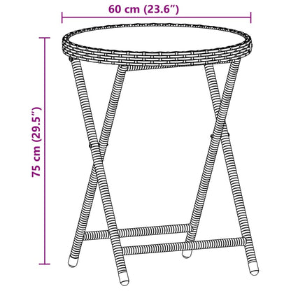 Set da Bistrò 3 pz con Cuscini Nero Polyrattan e Vetro | homemem39