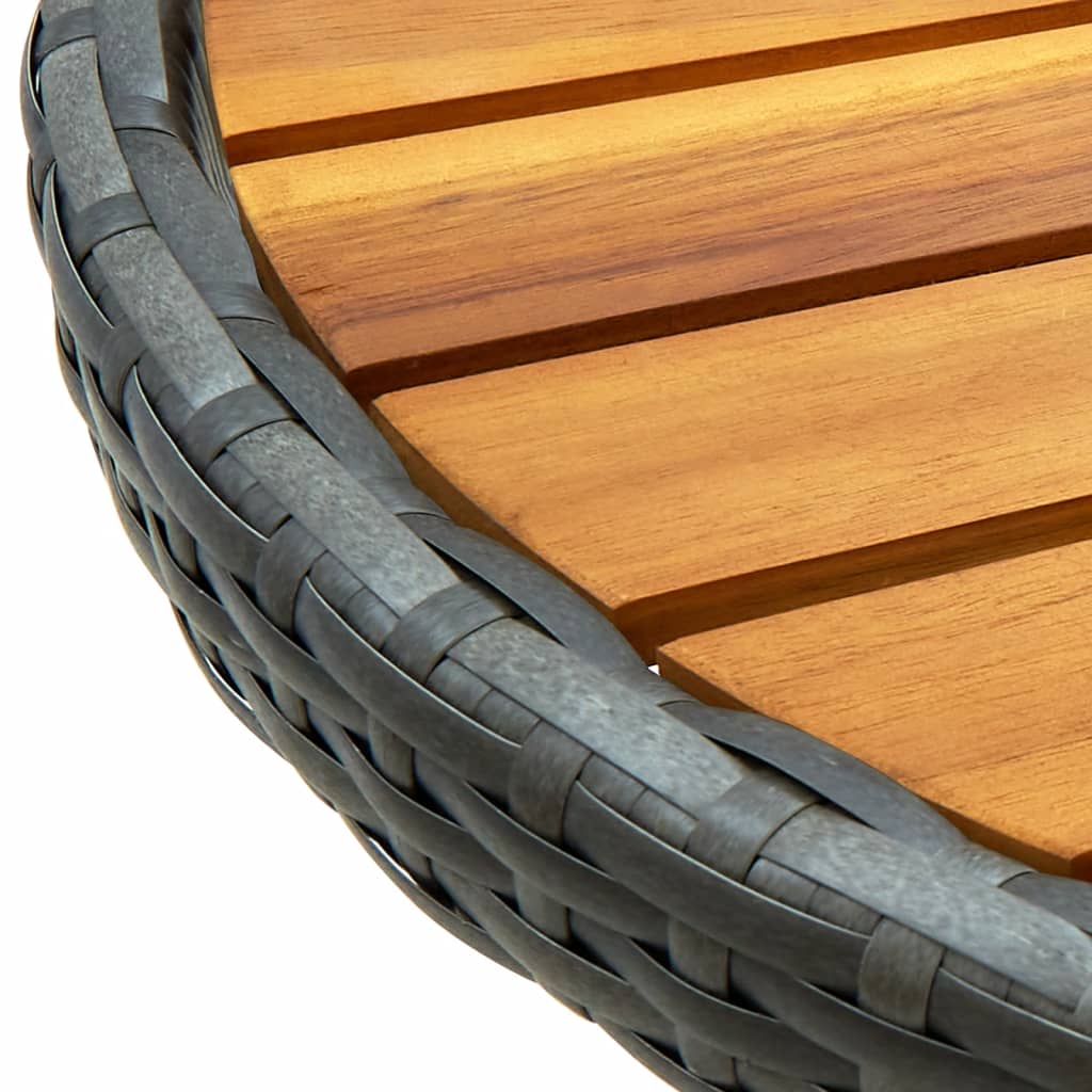 Set da Bistrò 3 pz con Cuscini Grigio Polyrattan Acacia | homemem39