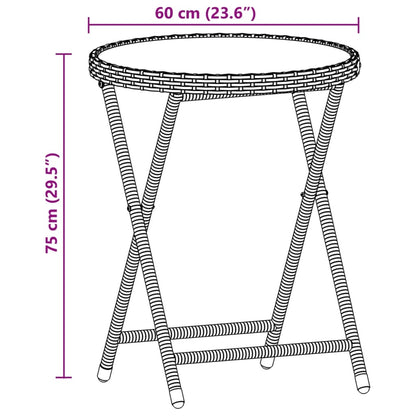 Set da Bistrò 3 pz con Cuscini Grigio Polyrattan Acacia | homemem39