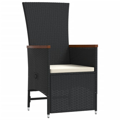 Set da Pranzo da Giardino 11 pz con Cuscini in Polyrattan Nero | homemem39