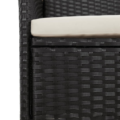 Set da Pranzo da Giardino 11 pz con Cuscini in Polyrattan Nero | homemem39