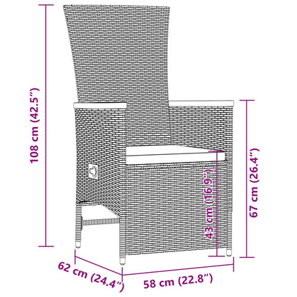 Set da Pranzo da Giardino 11 pz con Cuscini in Polyrattan Nero | homemem39