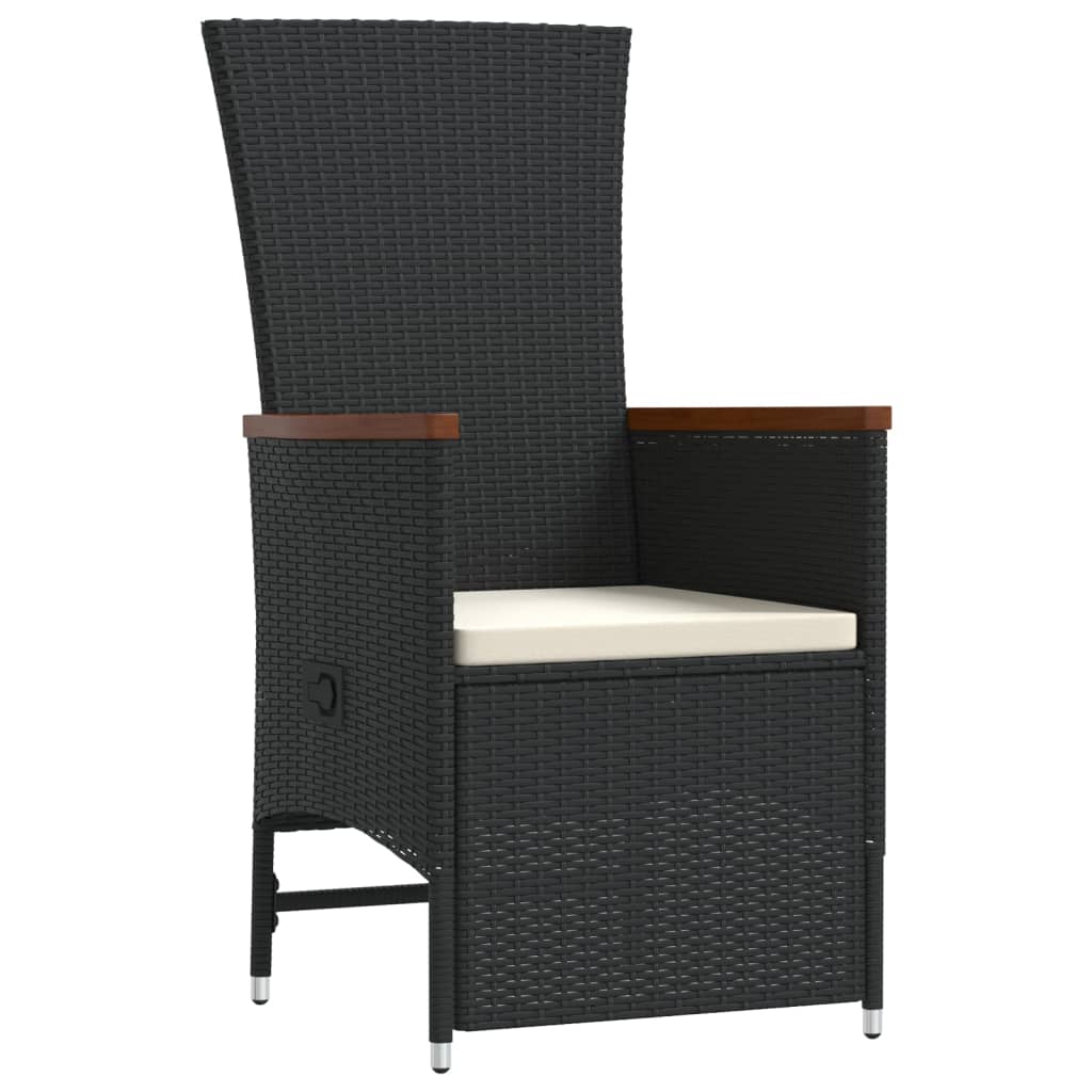 Set da Pranzo da Giardino 11 pz con Cuscini in Polyrattan Nero | homemem39