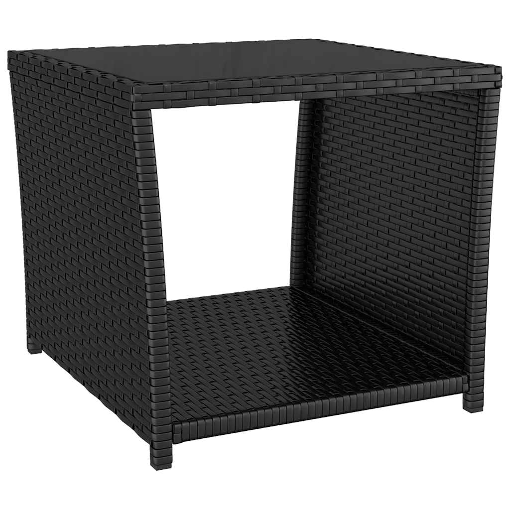 Set da Pranzo da Giardino 3 pz con Cuscini Nero in Polyrattan | homemem39
