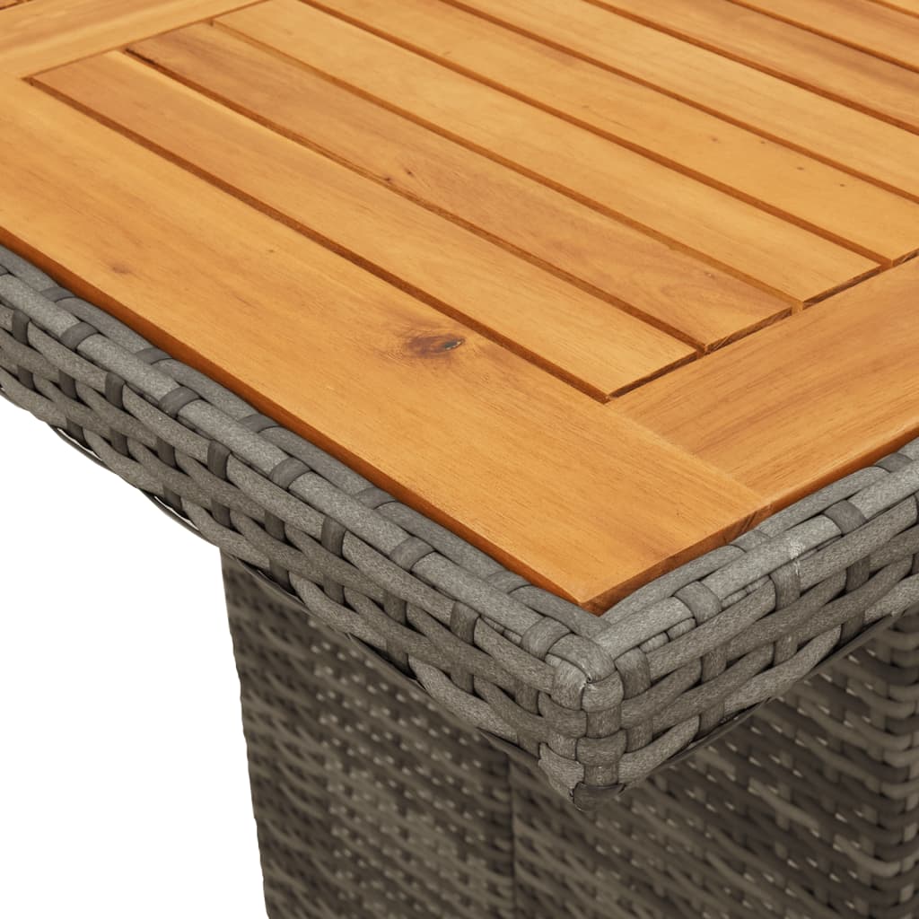 Set da Pranzo da Giardino 11pz con Cuscini in Polyrattan Grigio | homemem39