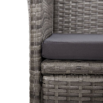 Set da Pranzo da Giardino 9 pz con Cuscini in Polyrattan Grigio | homemem39
