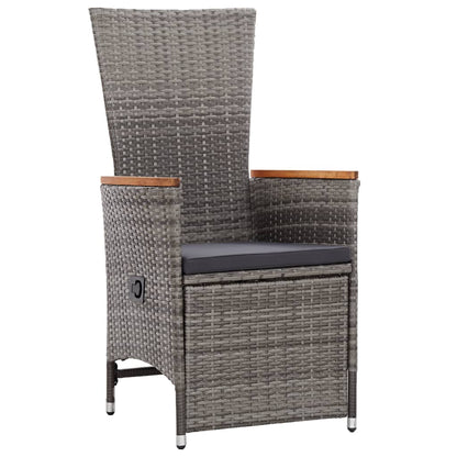 Set da Pranzo da Giardino 11pz con Cuscini in Polyrattan Grigio | homemem39