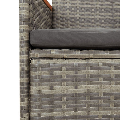 Set da Pranzo da Giardino 11pz con Cuscini in Polyrattan Grigio | homemem39