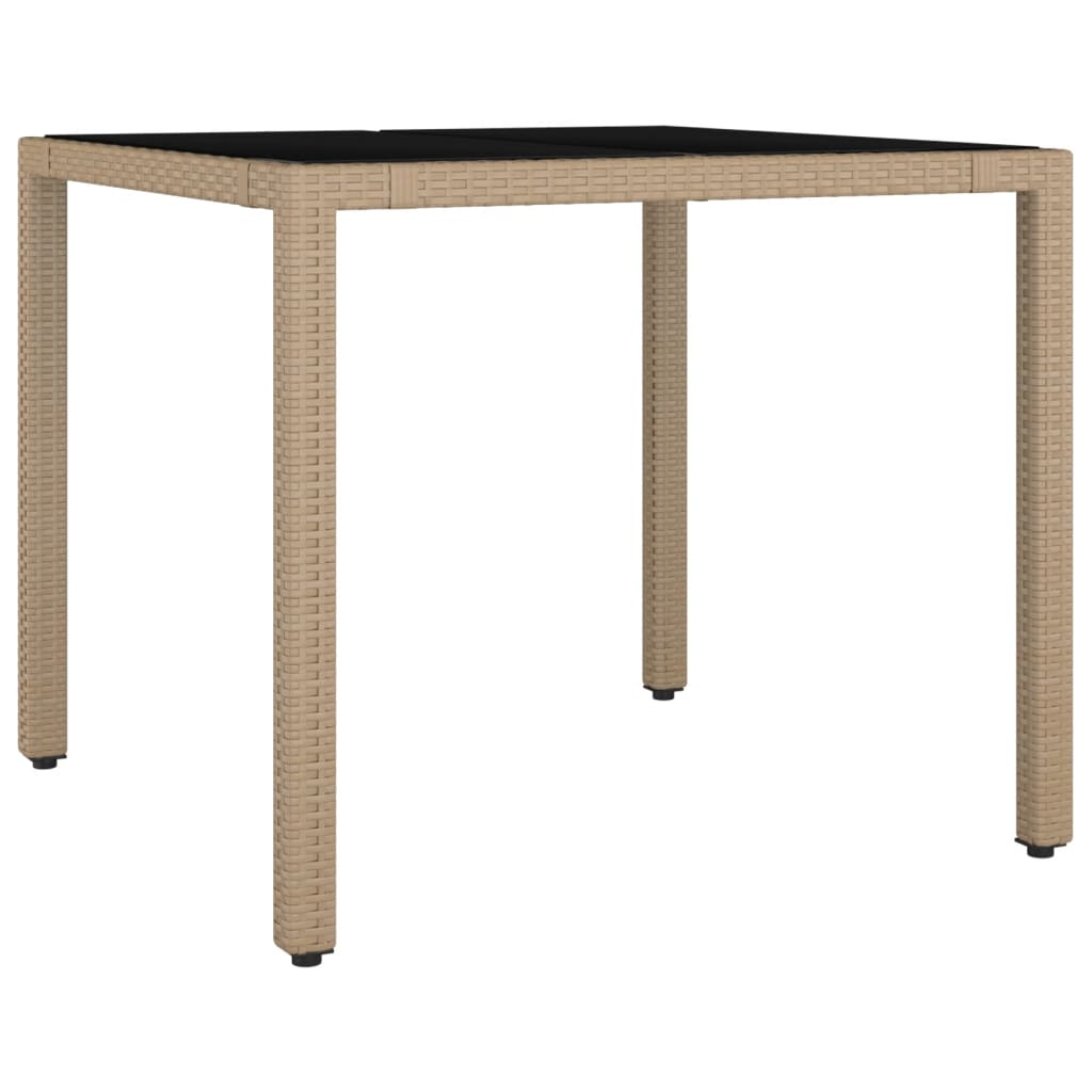 Set da Pranzo da Giardino 5 pz con Cuscini Beige in Polyrattan | homemem39