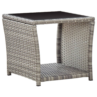Set da Pranzo da Giardino 3 pz con Cuscini in Polyrattan Grigio | homemem39